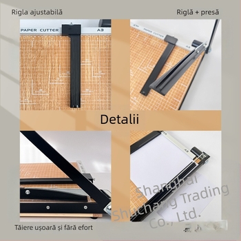 Tăietor de hârtie manual, A3/A4/B5, oțel inoxidabil, pentru birou și uz casnic, pentru fotografii și documente