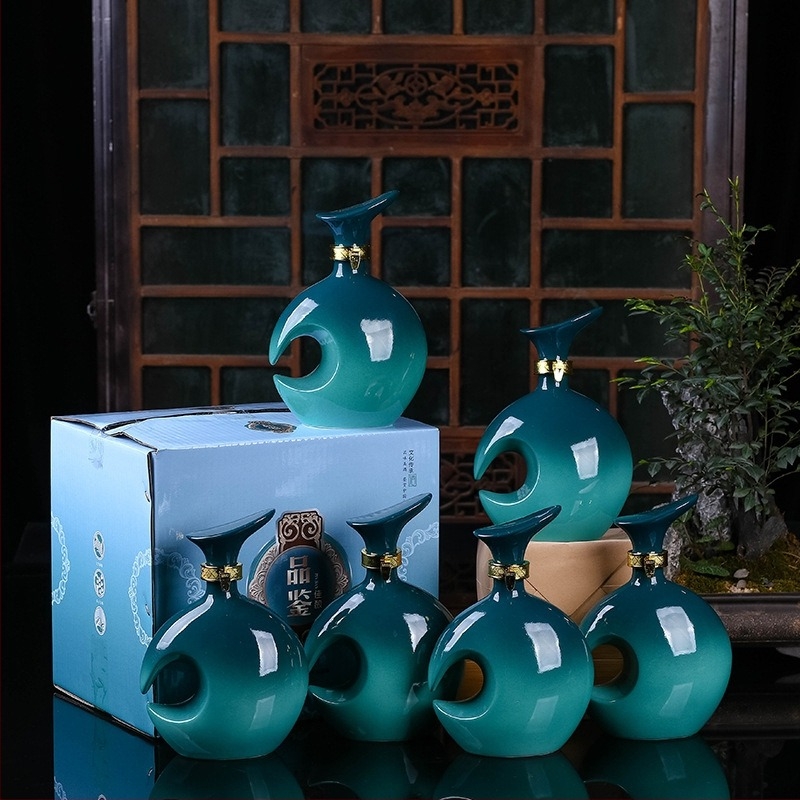 Recipient ceramic pentru vin, set sigilat de vin, decorativ pentru uz casnic, brand Yishan, stil Chinez Nou, ambalare individuală