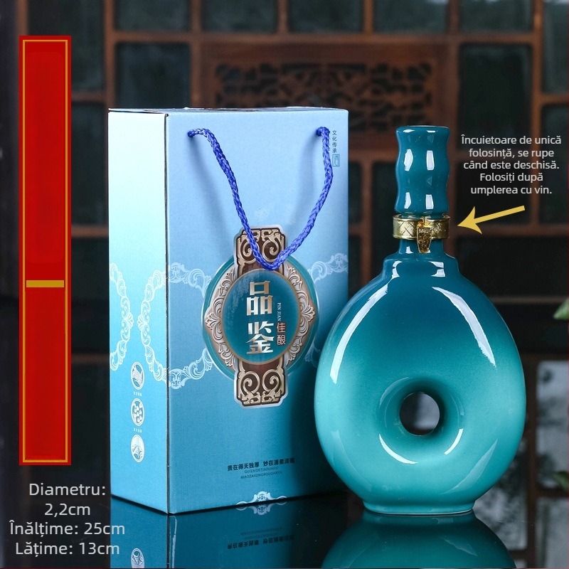 Recipient ceramic pentru vin, set sigilat de vin, decorativ pentru uz casnic, brand Yishan, stil Chinez Nou, ambalare individuală