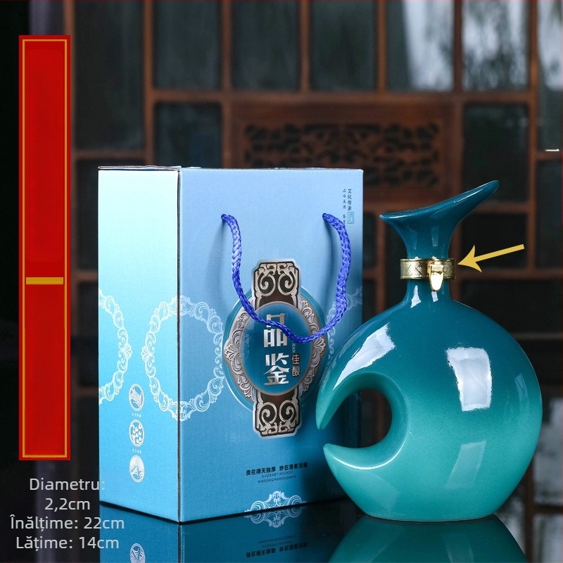 Recipient ceramic pentru vin, set sigilat de vin, decorativ pentru uz casnic, brand Yishan, stil Chinez Nou, ambalare individuală