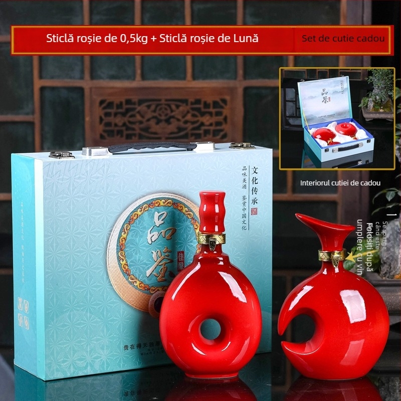 Recipient ceramic pentru vin, set sigilat de vin, decorativ pentru uz casnic, brand Yishan, stil Chinez Nou, ambalare individuală