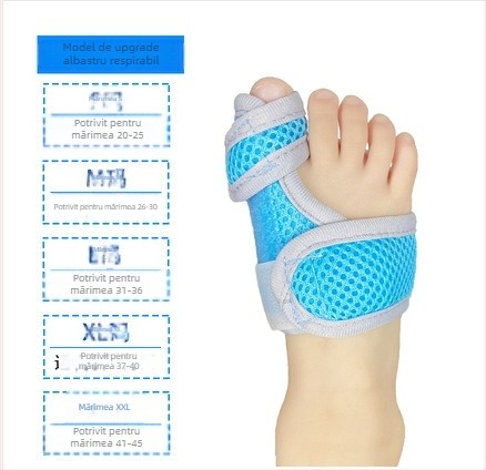 Orteza pentru valgusul piciorului, cu suport pentru deget, CK-21, bandaj elastic pentru reabilitare