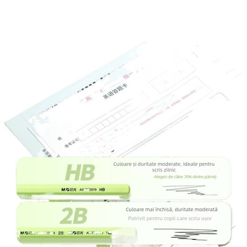 Creion cu înveliș din plastic, marcă națională, grad HB/2B, pentru învățământul primar și grădiniță