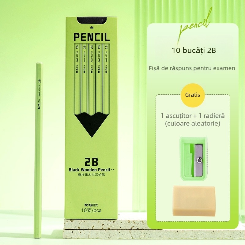 Creion cu înveliș din plastic, marcă națională, grad HB/2B, pentru învățământul primar și grădiniță