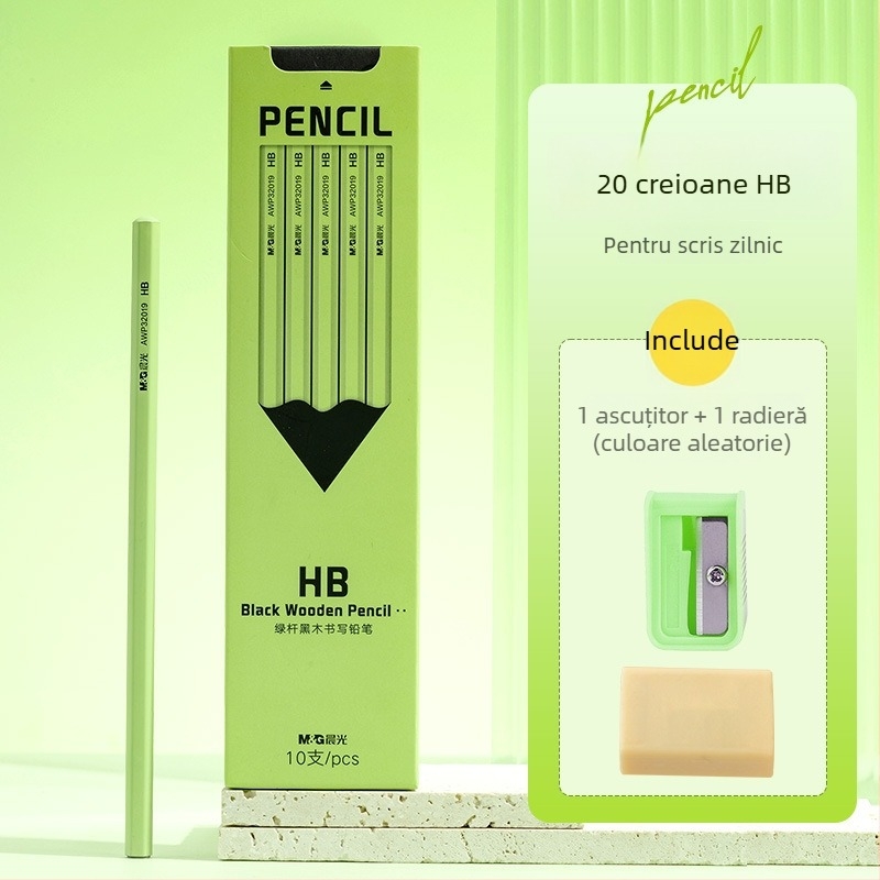 Creion cu înveliș din plastic, marcă națională, grad HB/2B, pentru învățământul primar și grădiniță