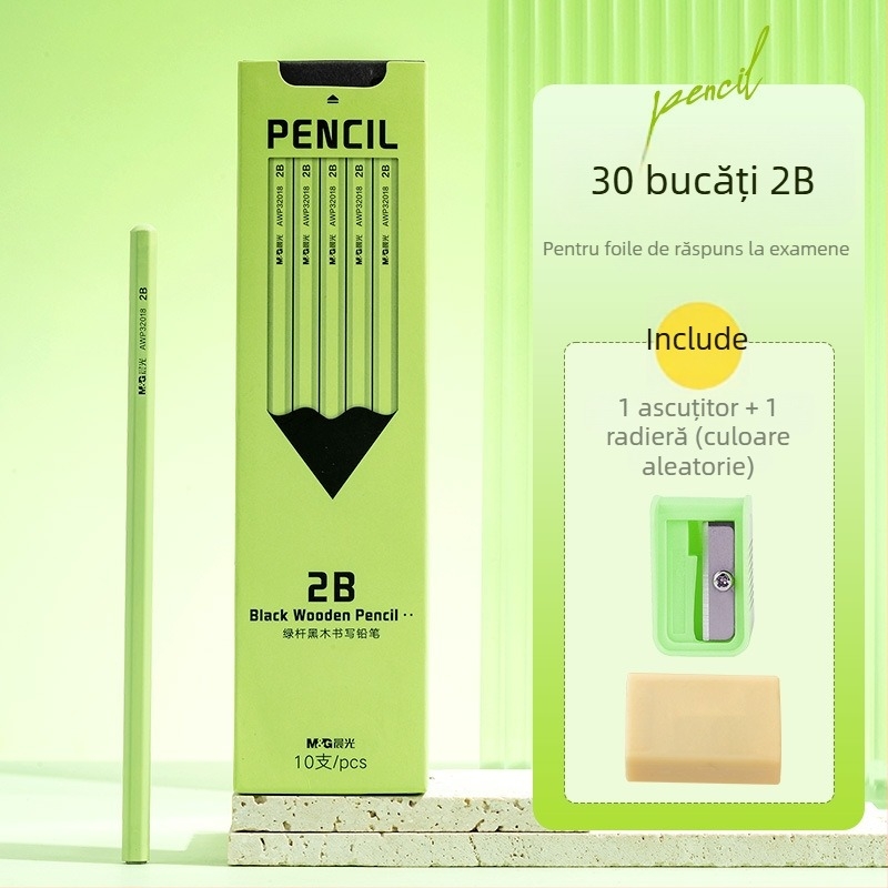 Creion cu înveliș din plastic, marcă națională, grad HB/2B, pentru învățământul primar și grădiniță