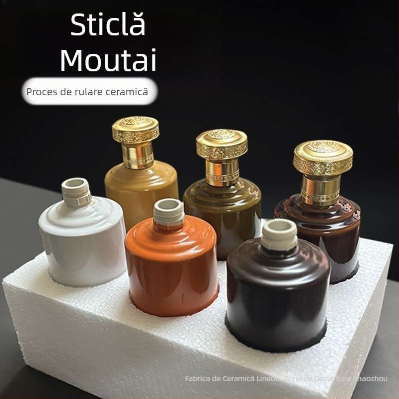 Sticlă ceramică pentru lichior, stil Mao, gură cu trei inele, recipient din lut 0,5 kg, vas de învechire