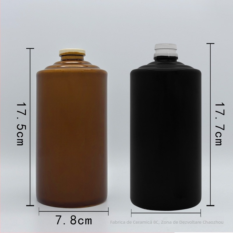 Sticlă ceramică pentru lichior, stil Mao, gură cu trei inele, recipient din lut 0,5 kg, vas de învechire