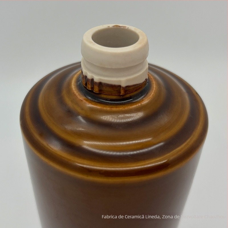 Sticlă ceramică pentru lichior, stil Mao, gură cu trei inele, recipient din lut 0,5 kg, vas de învechire