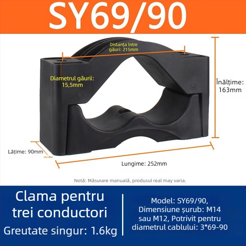 CHKL Clemă pentru cablu de dulap de înaltă tensiune; cabluri cu trei conductori; nailon ignifug