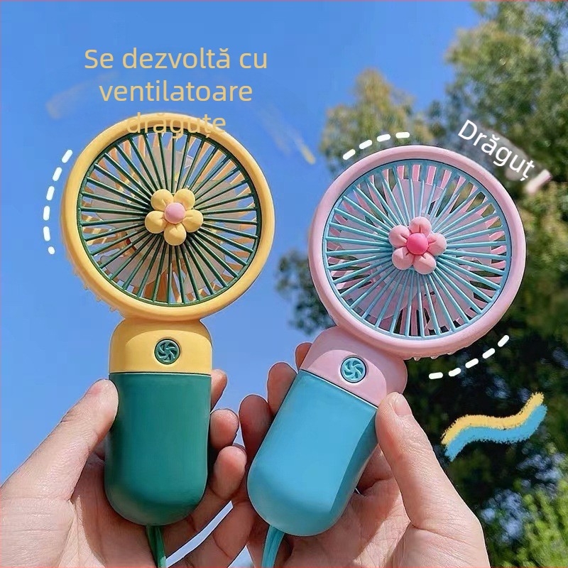 Ventilator mic portabil de mână cu încărcare USB – din plastic, silențios, simplu și elegant, pentru birou