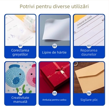 Bandă transparentă pentru întrebări greșite, rolă mică, PET, model ZH-CTJD, brand Friendly, pentru birou