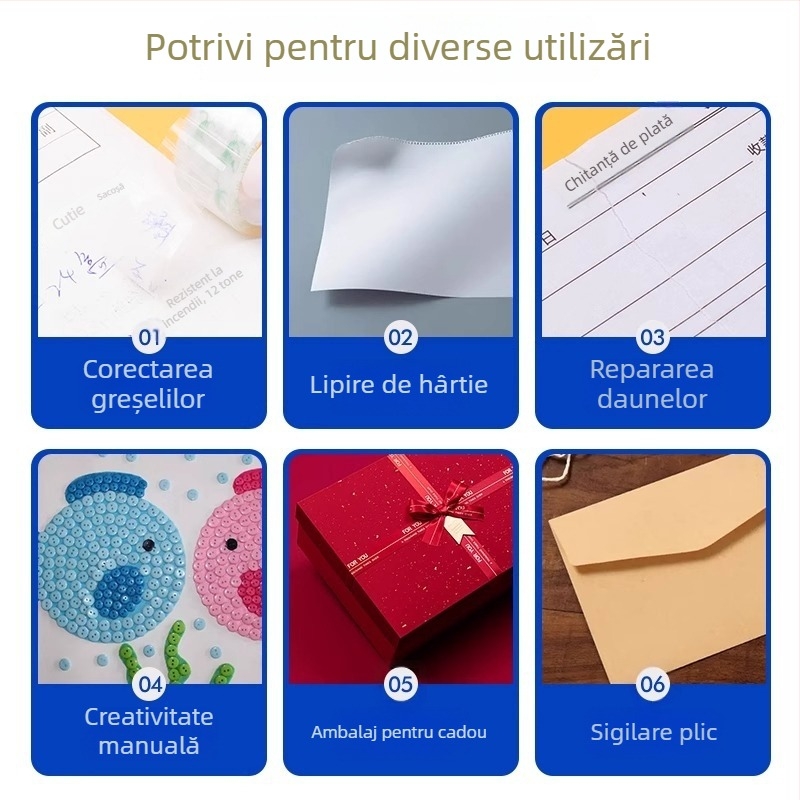 Bandă transparentă pentru întrebări greșite, rolă mică, PET, model ZH-CTJD, brand Friendly, pentru birou