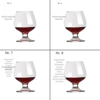 Pahar de vin roșu din cristal, lucrat manual, capacitate 601–700 ml, stil modern simplu, personalizare cu logo