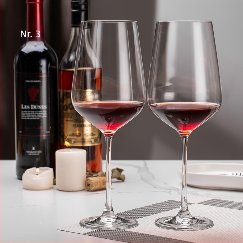 Pahar de vin roșu din cristal, lucrat manual, capacitate 601–700 ml, stil modern simplu, personalizare cu logo