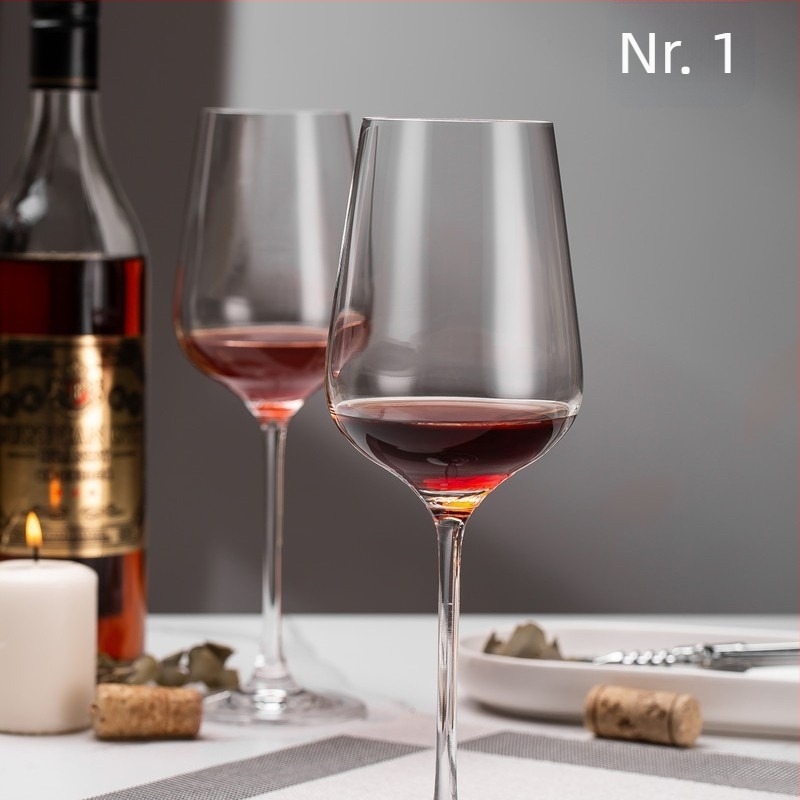 Pahar de vin roșu din cristal, lucrat manual, capacitate 601–700 ml, stil modern simplu, personalizare cu logo