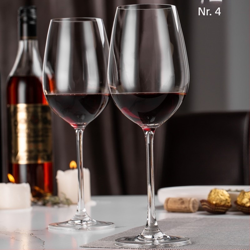 Pahar de vin roșu din cristal, lucrat manual, capacitate 601–700 ml, stil modern simplu, personalizare cu logo