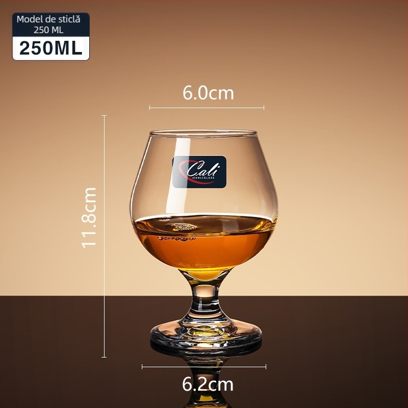 Pahar de vin roșu din cristal, lucrat manual, capacitate 601–700 ml, stil modern simplu, personalizare cu logo