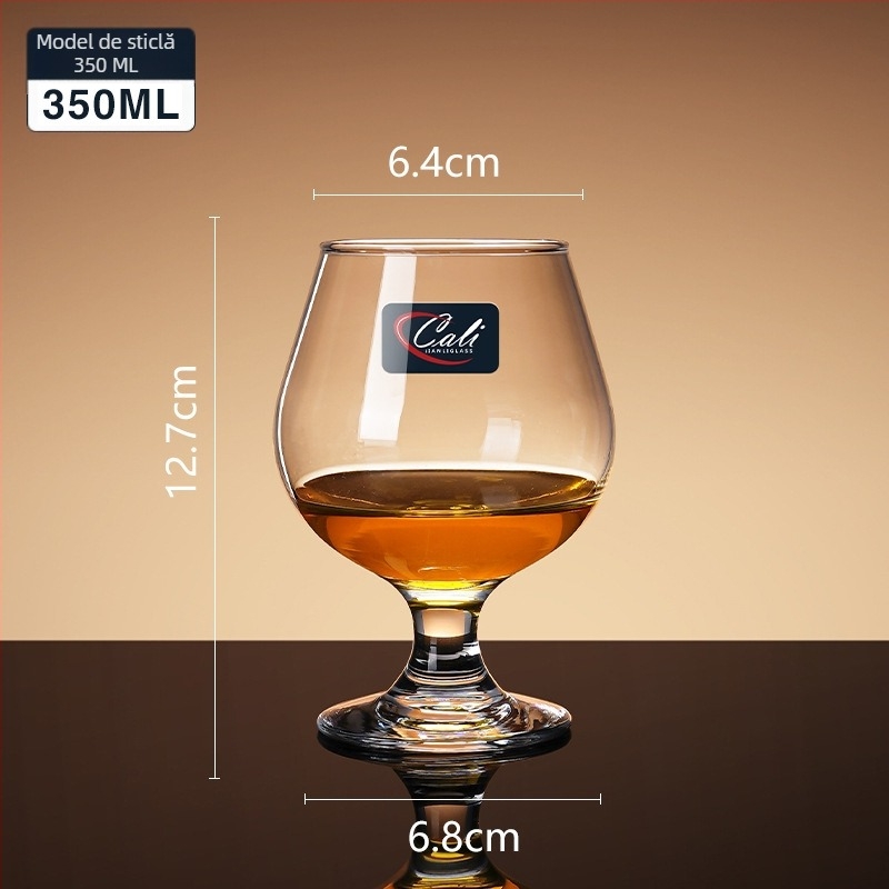 Pahar de vin roșu din cristal, lucrat manual, capacitate 601–700 ml, stil modern simplu, personalizare cu logo