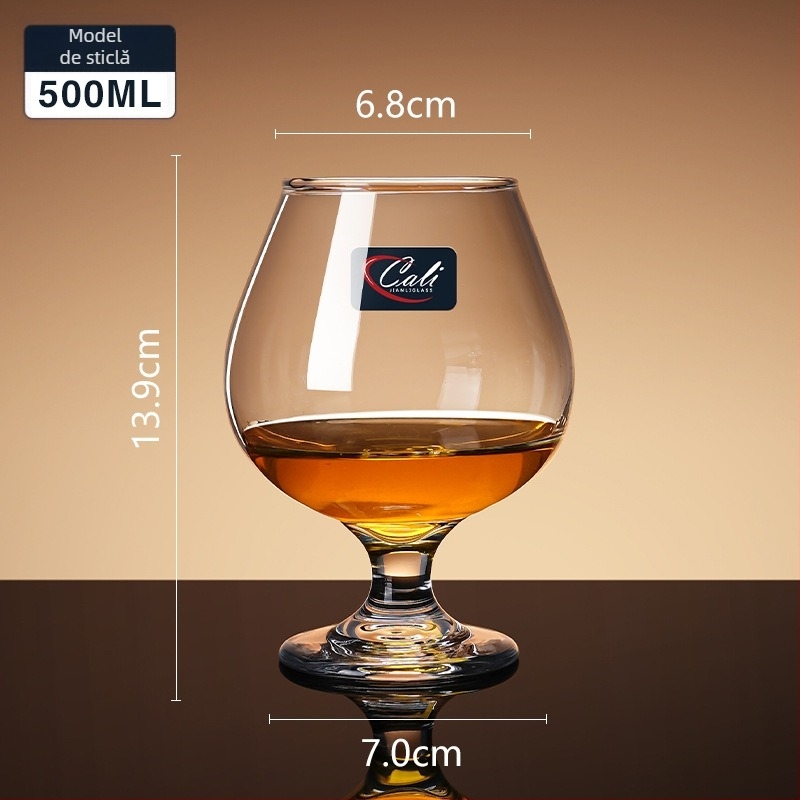 Pahar de vin roșu din cristal, lucrat manual, capacitate 601–700 ml, stil modern simplu, personalizare cu logo
