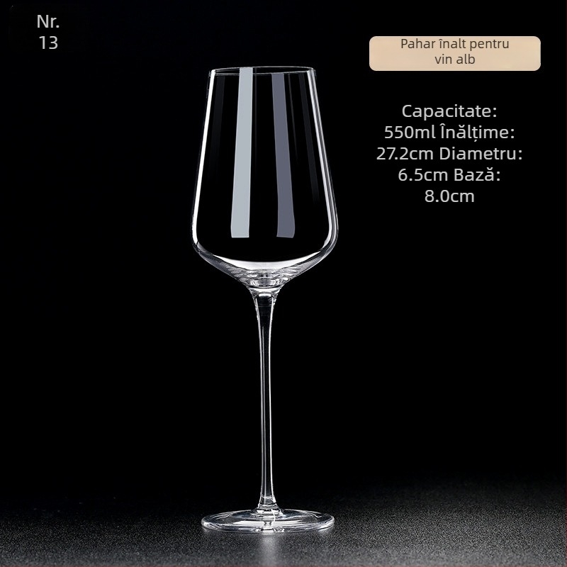 Pahar de vin roșu din cristal, lucrat manual, capacitate 601–700 ml, stil modern simplu, personalizare cu logo