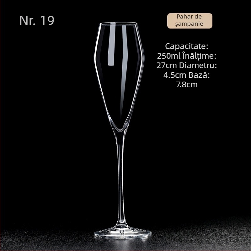 Pahar de vin roșu din cristal, lucrat manual, capacitate 601–700 ml, stil modern simplu, personalizare cu logo