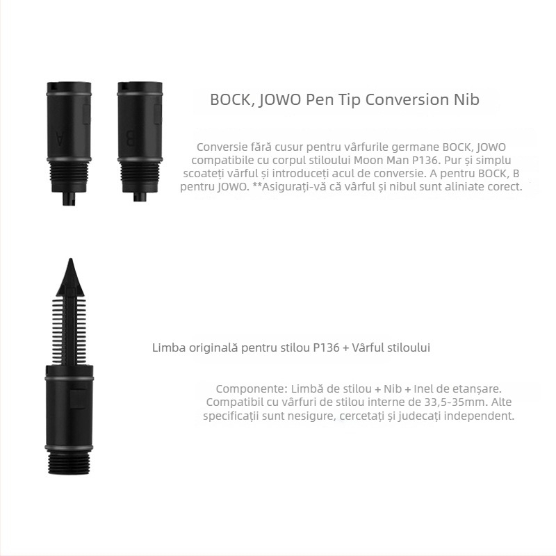 Unealtă de dezmembrare a pistonului pentru stilou P136 – compatibil BOCK & JOWO ansamblu limbii penului (Sistem de alimentare cu cerneală prin piston; Nib din Iridiu; Modelul 136)