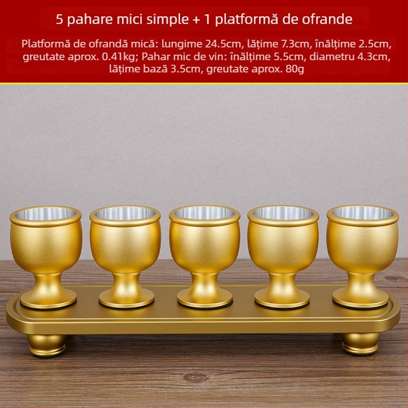 Pahare de vin din aliaj de cupru, set de 5 bucăți, stil modern minimalist, capacitate 1–100 ml