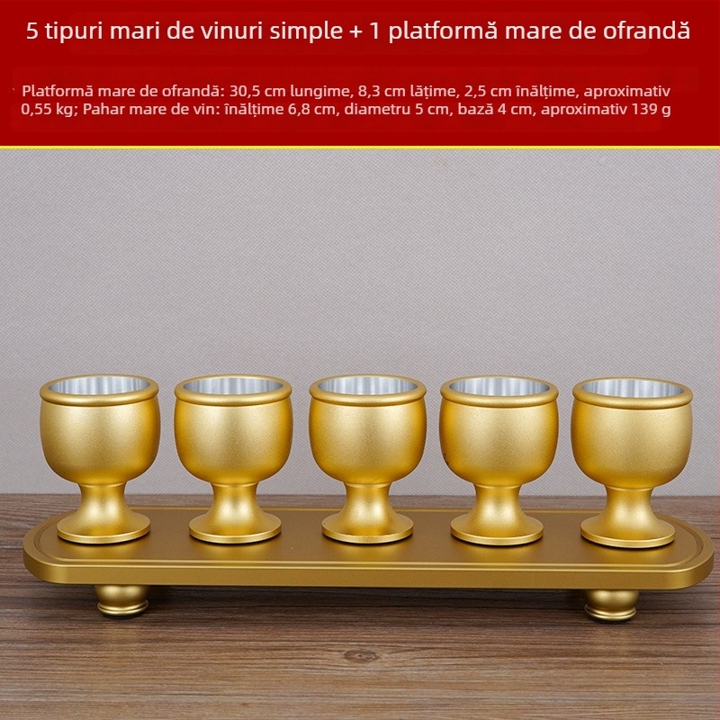 Pahare de vin din aliaj de cupru, set de 5 bucăți, stil modern minimalist, capacitate 1–100 ml