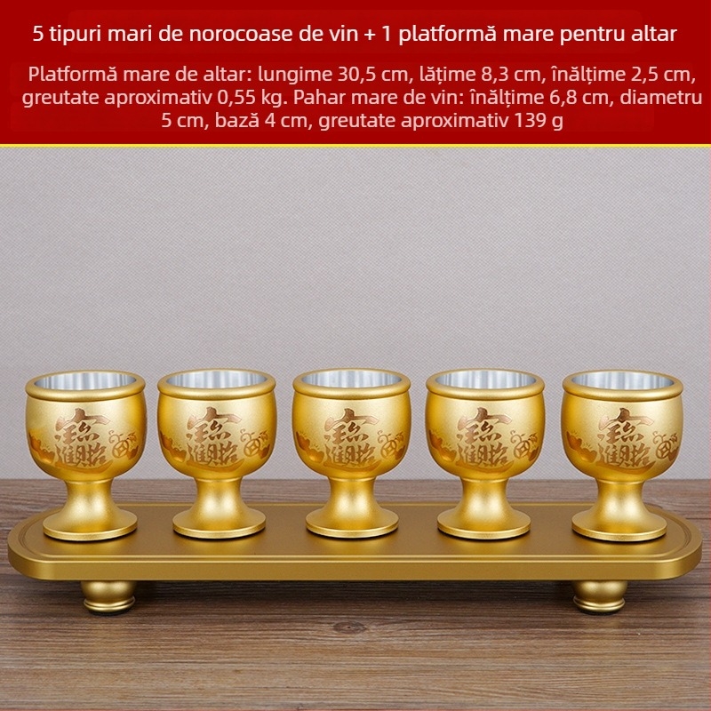 Pahare de vin din aliaj de cupru, set de 5 bucăți, stil modern minimalist, capacitate 1–100 ml
