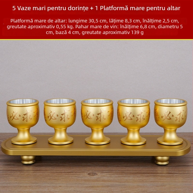Pahare de vin din aliaj de cupru, set de 5 bucăți, stil modern minimalist, capacitate 1–100 ml