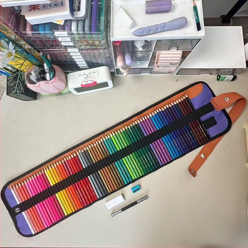 Set de creioane colorate din lemn, 50 de bucăți, miez 3B, pentru pictură și colorare