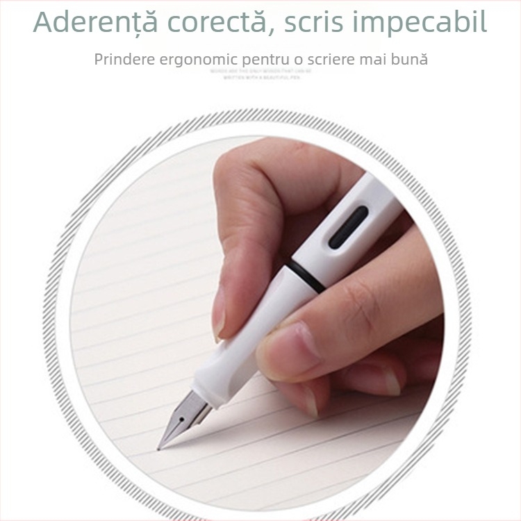 Stilou studențesc 004 cu vârf din iridiu și oțel inoxidabil 304; sistem de cerneală lichidă de flux direct; corp din plastic; ambalaj Opp bag