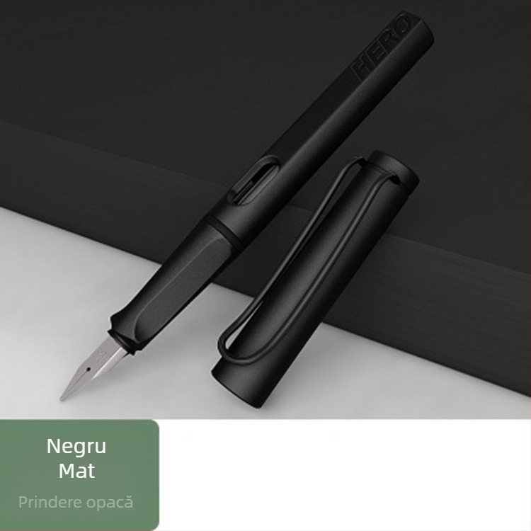 Stilou studențesc 004 cu vârf din iridiu și oțel inoxidabil 304; sistem de cerneală lichidă de flux direct; corp din plastic; ambalaj Opp bag