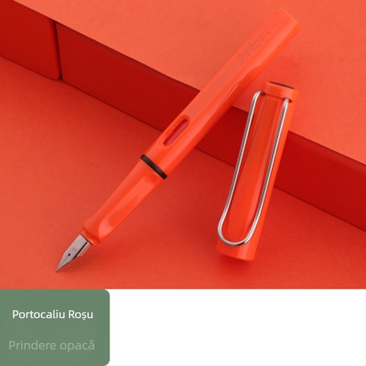 Stilou studențesc 004 cu vârf din iridiu și oțel inoxidabil 304; sistem de cerneală lichidă de flux direct; corp din plastic; ambalaj Opp bag