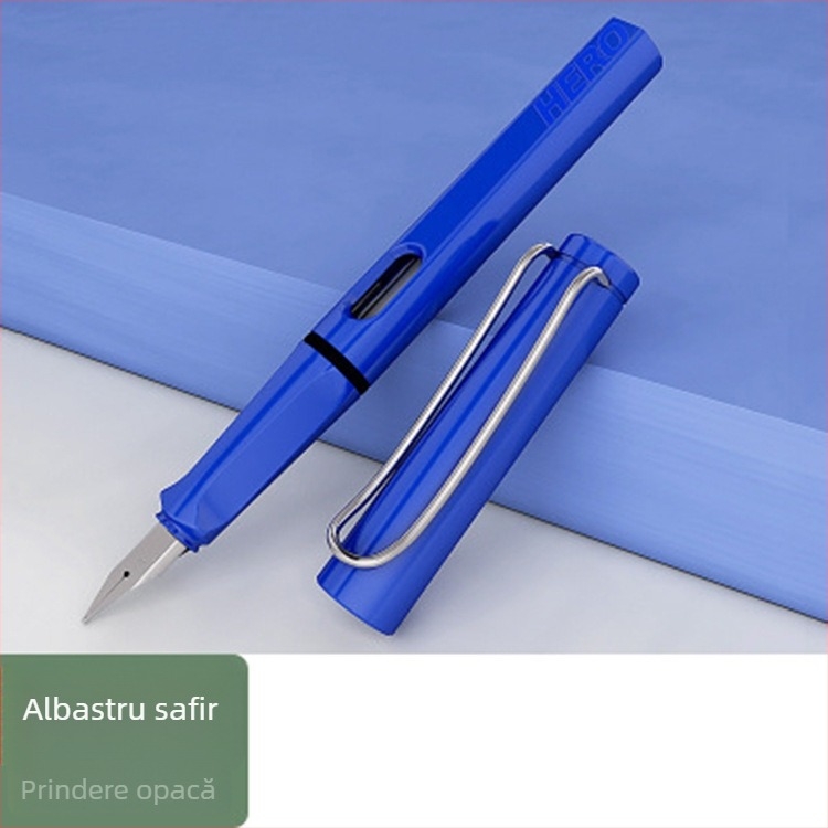 Stilou studențesc 004 cu vârf din iridiu și oțel inoxidabil 304; sistem de cerneală lichidă de flux direct; corp din plastic; ambalaj Opp bag