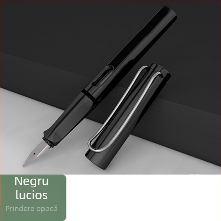 Stilou studențesc 004 cu vârf din iridiu și oțel inoxidabil 304; sistem de cerneală lichidă de flux direct; corp din plastic; ambalaj Opp bag