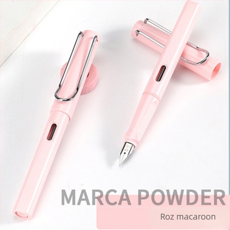 Stilou studențesc 004 cu vârf din iridiu și oțel inoxidabil 304; sistem de cerneală lichidă de flux direct; corp din plastic; ambalaj Opp bag