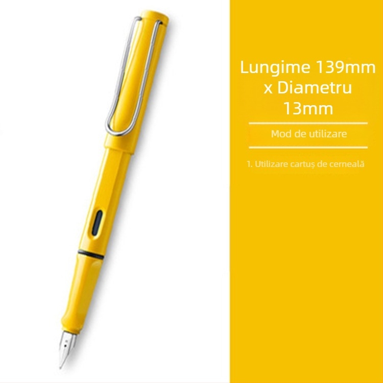 Stilou studențesc 004 cu vârf din iridiu și oțel inoxidabil 304; sistem de cerneală lichidă de flux direct; corp din plastic; ambalaj Opp bag