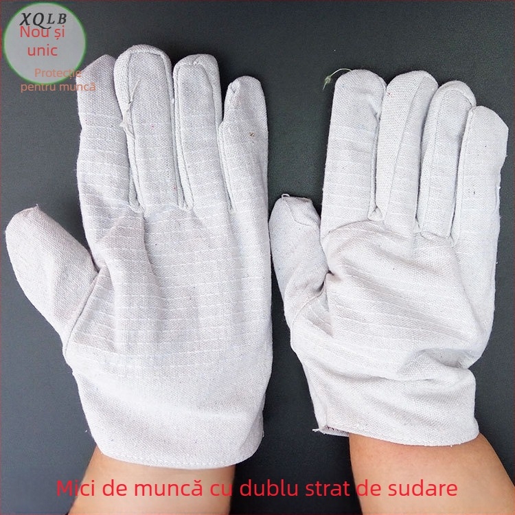 Mănuși de sudură din pânză, groase – pentru sudură cu gaz și arc; material: pânză; greutate ≈107 g