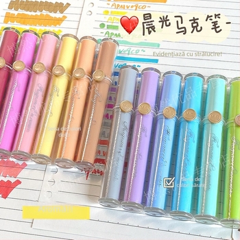 Marker cu parfum și vârf moale, model Apmv09c0, corp din plastic, neștergibil