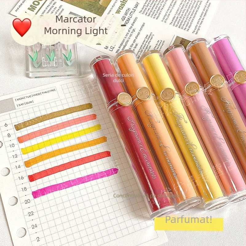 Marker cu parfum și vârf moale, model Apmv09c0, corp din plastic, neștergibil