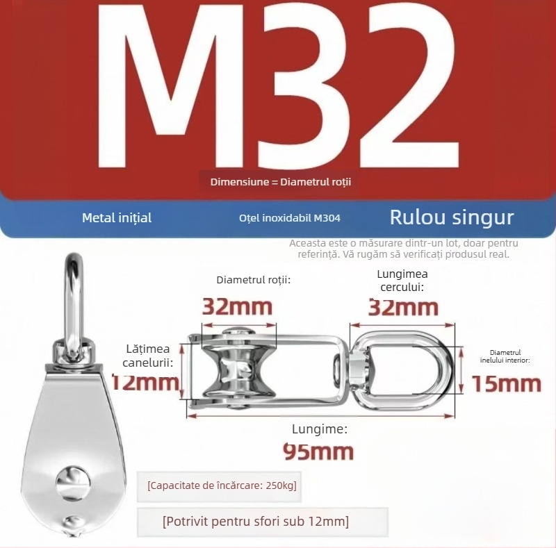 Start rola de ridicare din oțel inoxidabil 304 pentru uz marin, simplă și dublă