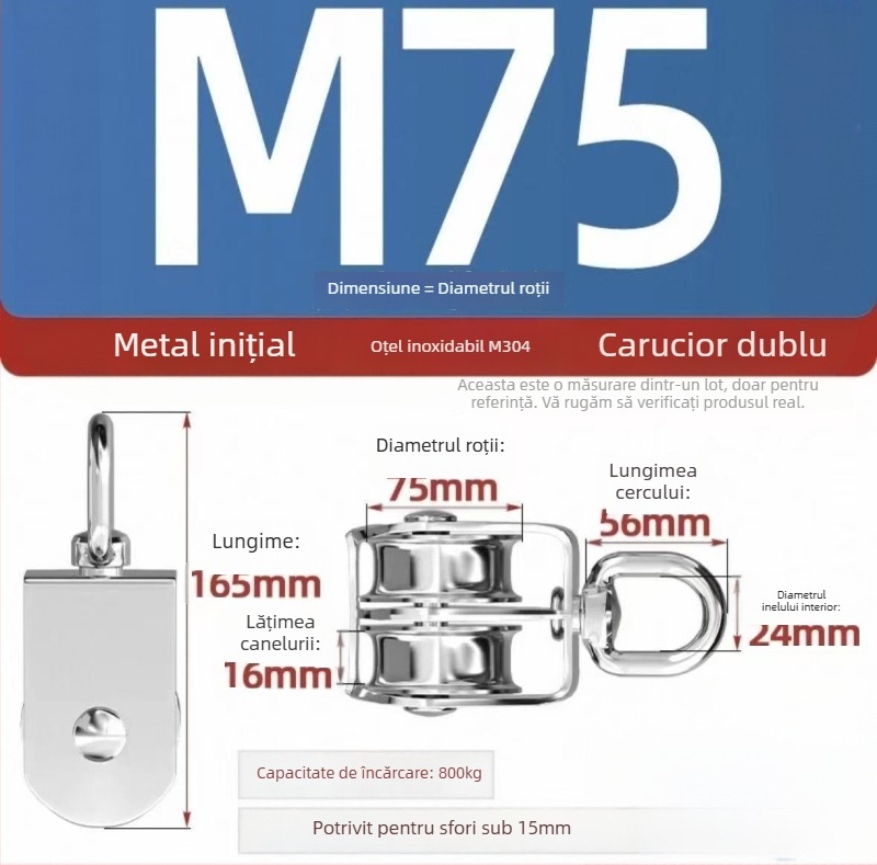 Start rola de ridicare din oțel inoxidabil 304 pentru uz marin, simplă și dublă