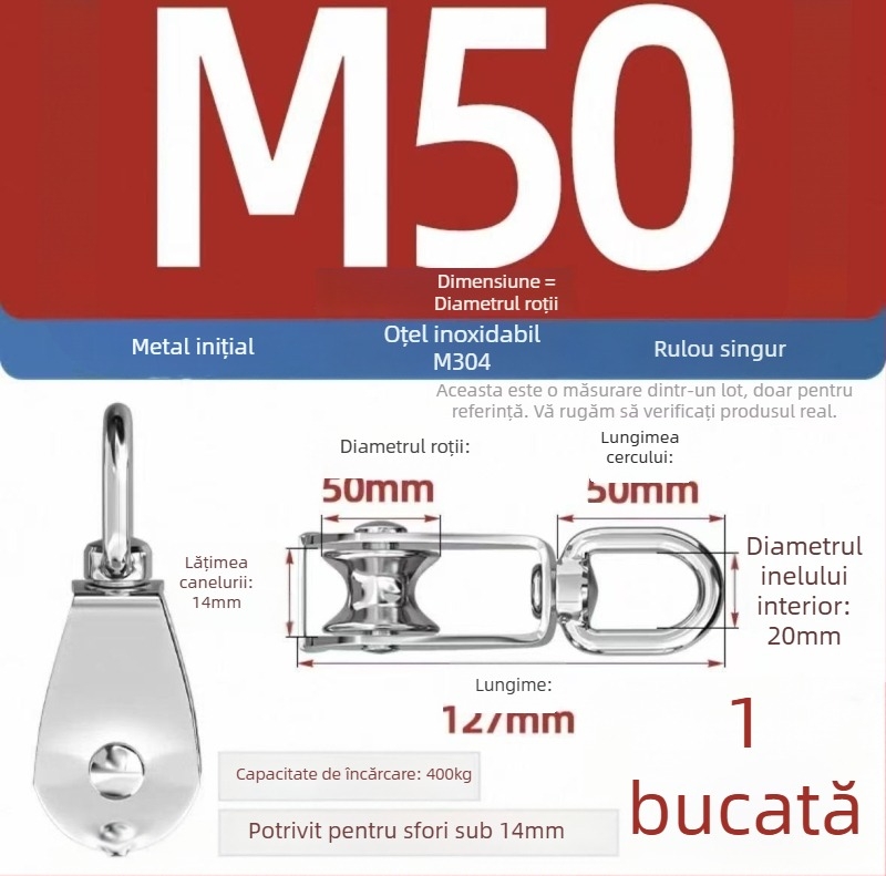 Start rola de ridicare din oțel inoxidabil 304 pentru uz marin, simplă și dublă