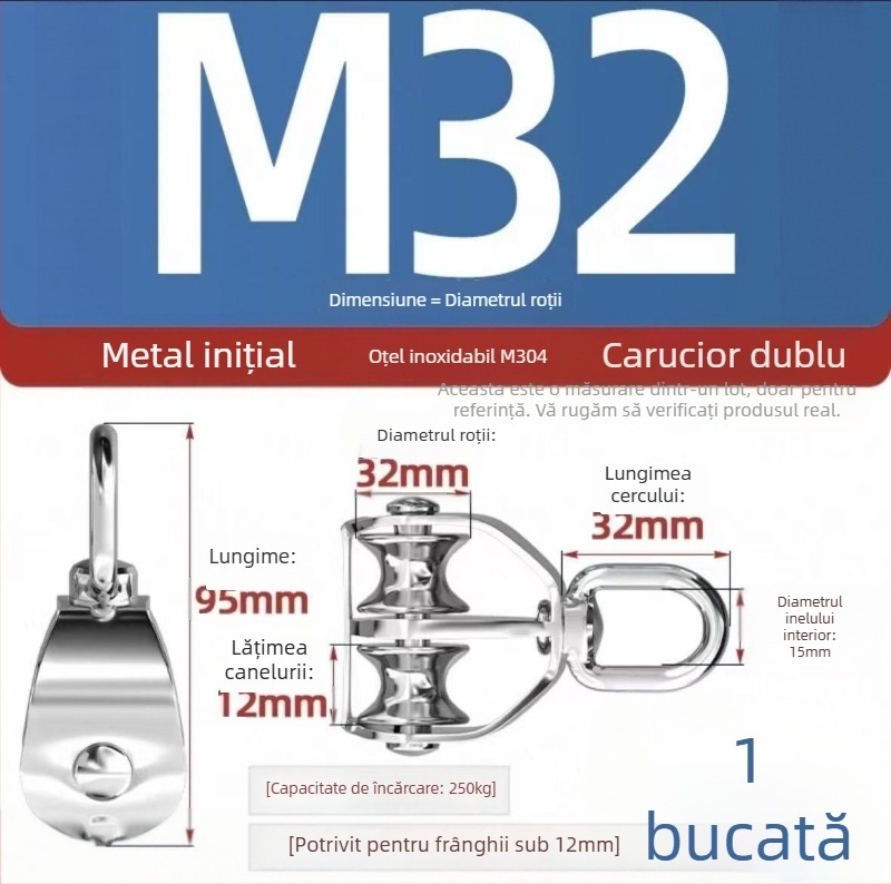 Start rola de ridicare din oțel inoxidabil 304 pentru uz marin, simplă și dublă