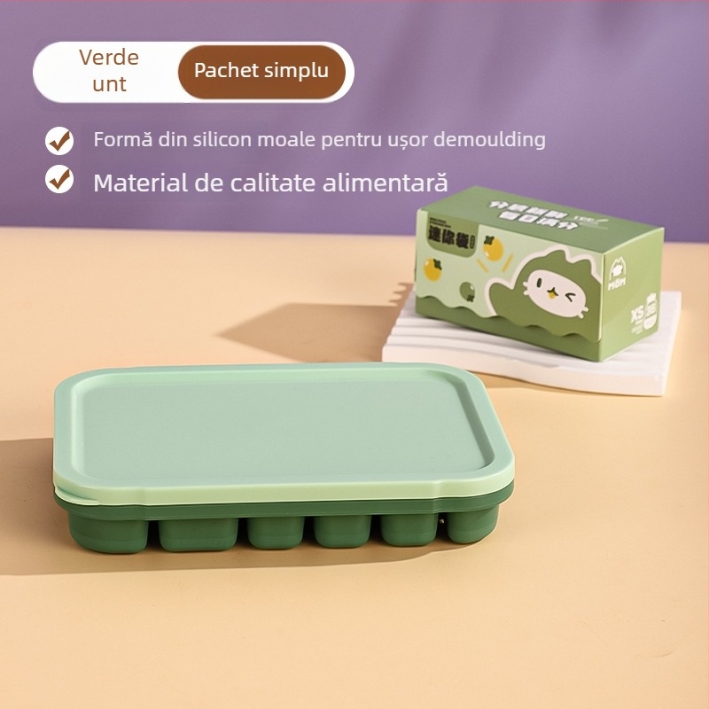 Tavă din silicon Ice Grid pentru hrana bebelușilor – demoldare ușoară, depozitare porționată