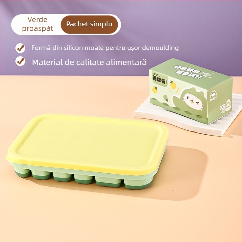 Tavă din silicon Ice Grid pentru hrana bebelușilor – demoldare ușoară, depozitare porționată