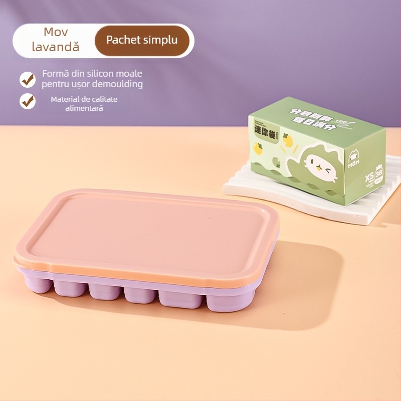 Tavă din silicon Ice Grid pentru hrana bebelușilor – demoldare ușoară, depozitare porționată