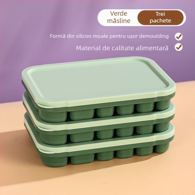 Tavă din silicon Ice Grid pentru hrana bebelușilor – demoldare ușoară, depozitare porționată